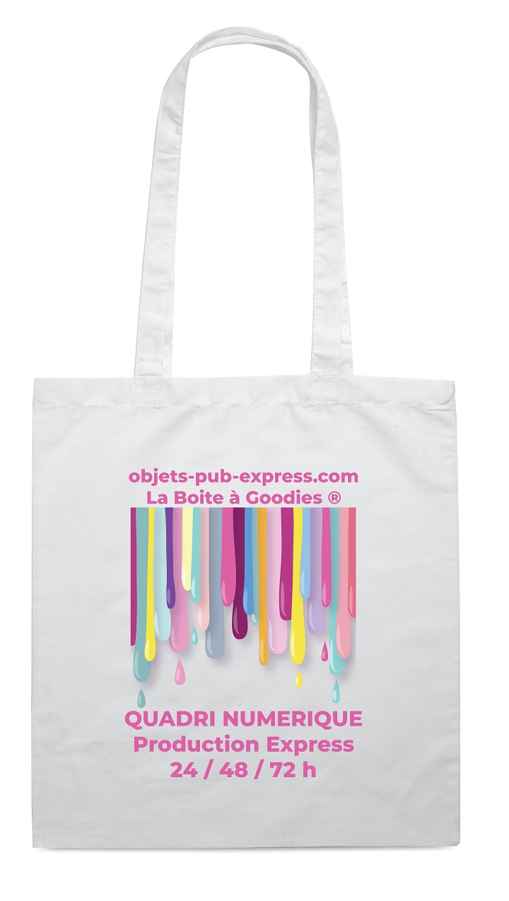 sac shopping publicitaire quadri super express 24-48-72 h 230 gr m²
