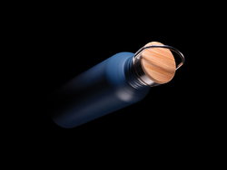 Bouteille en acier inoxydable avec couvercle en bambou