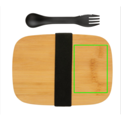 Boîte à Lunch en acier avec couvercle en bambou et cuichette