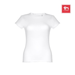 THC SOFIA WH. T-shirt femme en coton ceinturé. Couleur blanche