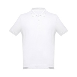 THC ADAM WH. Polo à manches courtes en coton pour hommes. Couleur blanche
