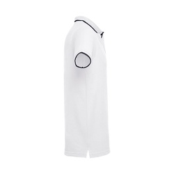 THC ROME WH. Polo en coton bicolore pour homme. Couleur blanche