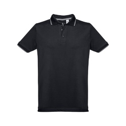 THC ROME. Polo bicolore en coton pour hommes