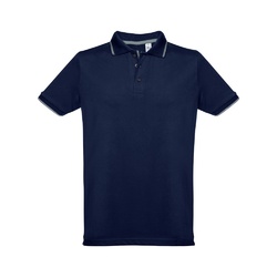 THC ROME. Polo bicolore en coton pour hommes