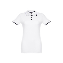 THC ROME WOMEN WH. Polo bicolore en coton pour femme