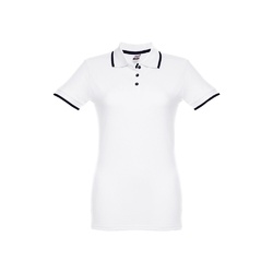 THC ROME WOMEN WH. Polo bicolore en coton pour femme