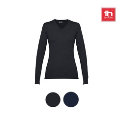 THC MILAN WOMEN. Pull à col V pour femmes en coton et polyamide