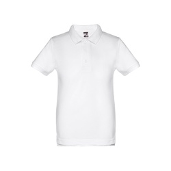 THC ADAM KIDS WH. Polo à manches courtes pour enfants (unisexe). Couleur blanche