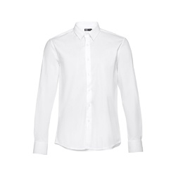 THC PARIS WH. Chemise en popeline à manches longues pour hommes.Couleur blanche