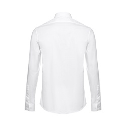 THC PARIS WH. Chemise en popeline à manches longues pour hommes.Couleur blanche