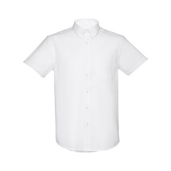 THC LONDON WH. Chemise oxford à manches courtes pour homme. Couleur blanche