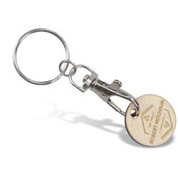 PORTE-CLÉS JETON CLASSIQUE AVEC JETON BOIS