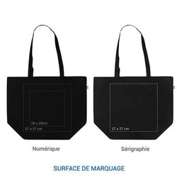 Cabas coton LOUISE 250 BIO - Noir