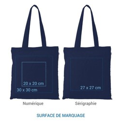 Cabas coton GASPARD 250 BIO - Bleu Marine