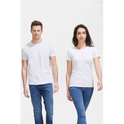 Tee-Shirt Unisexe Couleur - 150gr -  XXS Blanc Chiné