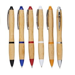 Stylo à bille NASH BAMBOU Encre bleue - Blanc