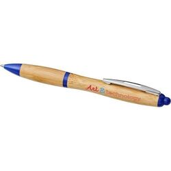 Stylo à bille NASH BAMBOU Encre bleue - Blanc