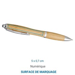 Stylo à bille NASH BAMBOU Encre bleue - Blanc