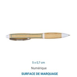 Stylo à bille NASH BAMBOU Encre bleue - Blanc