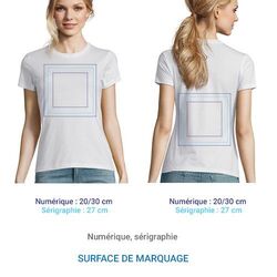 T-shirt Blanc Femme - 190gr