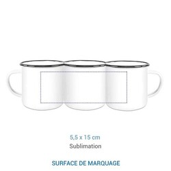 Mug Émaillé Blanc Bord Bleu foncé