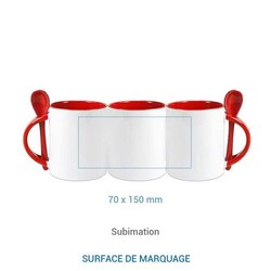 Mug Bicolore Cuillère DURAGLAZE Rouge