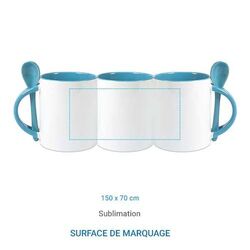 Tasse BICOLORE cuillère - Bleu cambridge