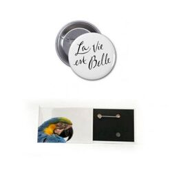 Badge EPINGLE rond Brillant 25 mm