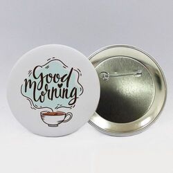 Badge EPINGLE rond Brillant 25 mm