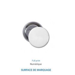 Badge EPINGLE rond Brillant 25 mm