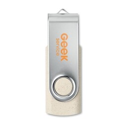 TECHMATE+ Clé USB 16Go Paille/ PP