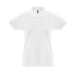 THC MONACO WOMEN WH. Polo à manches courtes pour femmes en coton cardé
