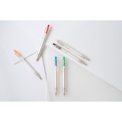 HARLAN. Stylo en rPET avec bouton coloré