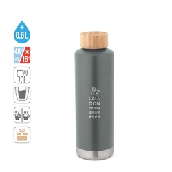 NORRE BOTTLE. Bouteille en acier inoxydable (36% recyclée) avec double paroi isolée sous vide 640 mL