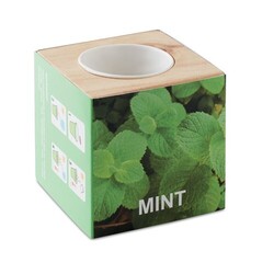 MENTA Pot en bois avec graine
