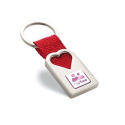 BONHEUR Porte clef coeur en métal