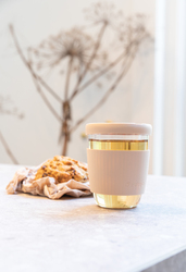 Verre 360ml avec couvercle et manchon en silicone Ukiyo