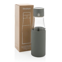 Bouteille en verre 600ml avec compteur d'hydradation Ukiyo