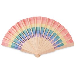 BOWFAN Eventail  en bois arc-en-ciel