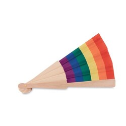 BOWFAN Eventail  en bois arc-en-ciel