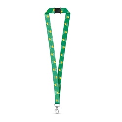 DOVER. Tour de cou pour sublimation en polyester recyclé (100% rPET) avec mousqueton