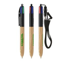 BIC® 4 Couleurs Wood Style with Lanyard