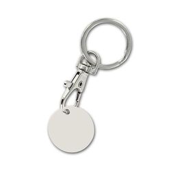 PORTE-CLES MOUSQUETON METAL AVEC JETON EN BIO-COMPOSITE BIOPLAST(r)
