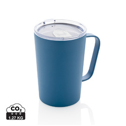 Tasse moderne en acier inoxydable recyclé RCS avec couvercle