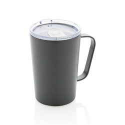 Tasse moderne en acier inoxydable recyclé RCS avec couvercle