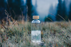 Bouteille 600ml en rPET RCS avec couvercle en bambou