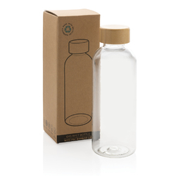 Bouteille 600ml en rPET RCS avec couvercle en bambou