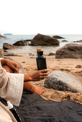 Bouteille 680ml en rPET RCS, couvercle en bambou