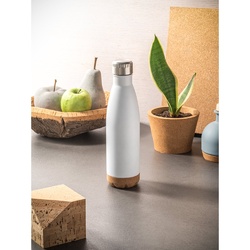 SOLBERG. Thermos 560mL en acier inox avec base en liège
