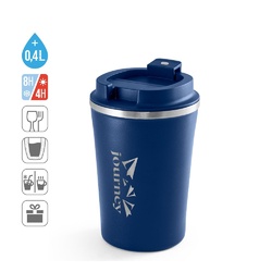 PHELPS. Tasse de voyage 470mL en acier inox et PP
